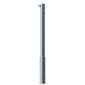 Barrier posts | Steel tube  76 x 2,6 mm | removable, with Euro profile cylinder lock | hot-dip galvanized | with 1 eyelet